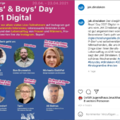 Girls' & Boys' Day 2021 Digital - Dank geht besonder an die Organisatoren sowie die teilnehmenden Gesprächspartner.